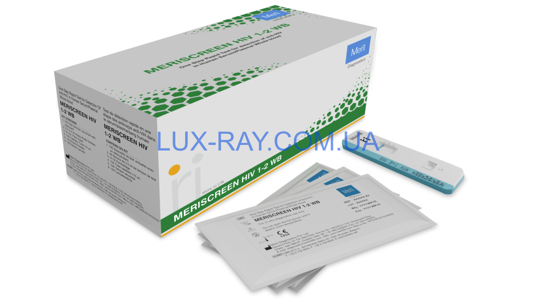 Быстрый тест One Step Test for Detection of Anti-HIV in Human Serum/Plasma/Whole Blood Meriscreen HIV 1-2 WB